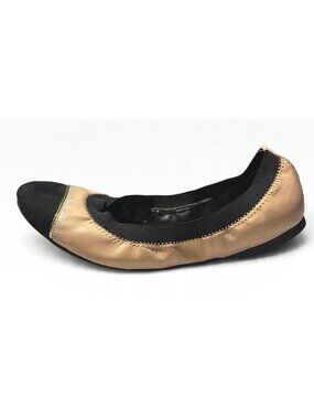 ALDO Black + Nude Leather + Suede Toe Women's Casual Ballet Flats Size 8.5M
